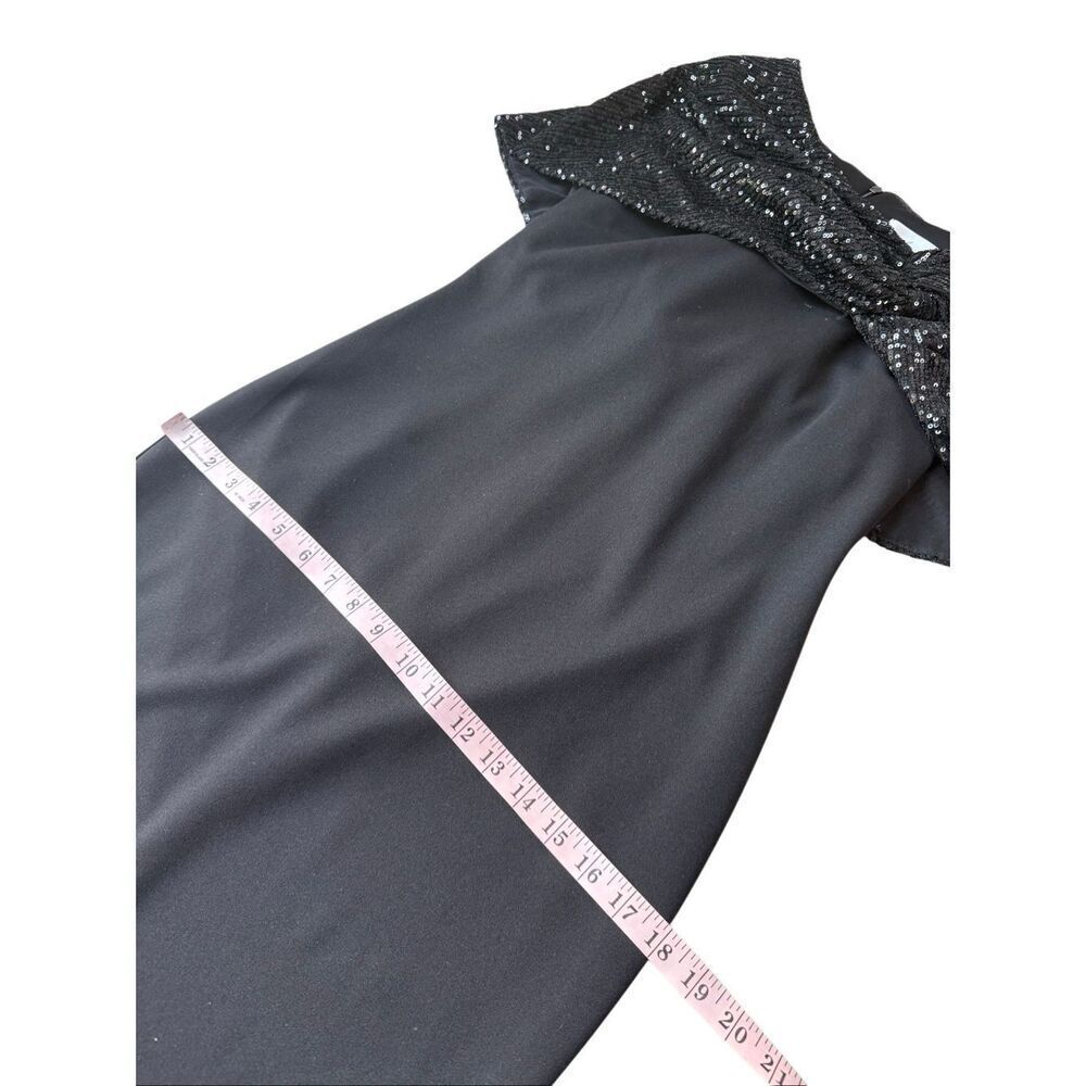 Eliza J Black Sequined Shawl Mermaid Formal Gown Size 6 - Picture 10 of 11